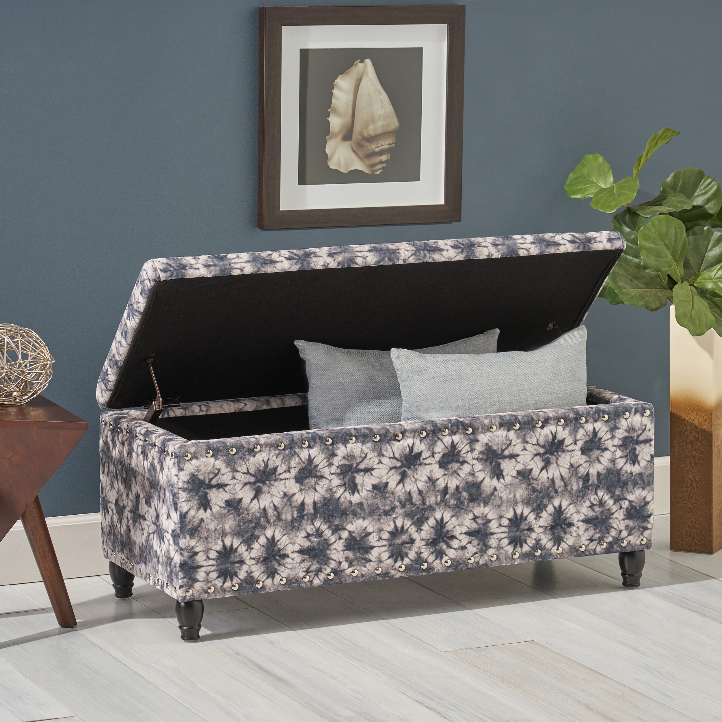 Bancroft Rectangle Velvet Storage Ottoman Bench