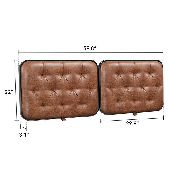 PU/Fabric Wall Mounted Headboard Multifunction Upholstered Headboard - - 37842150