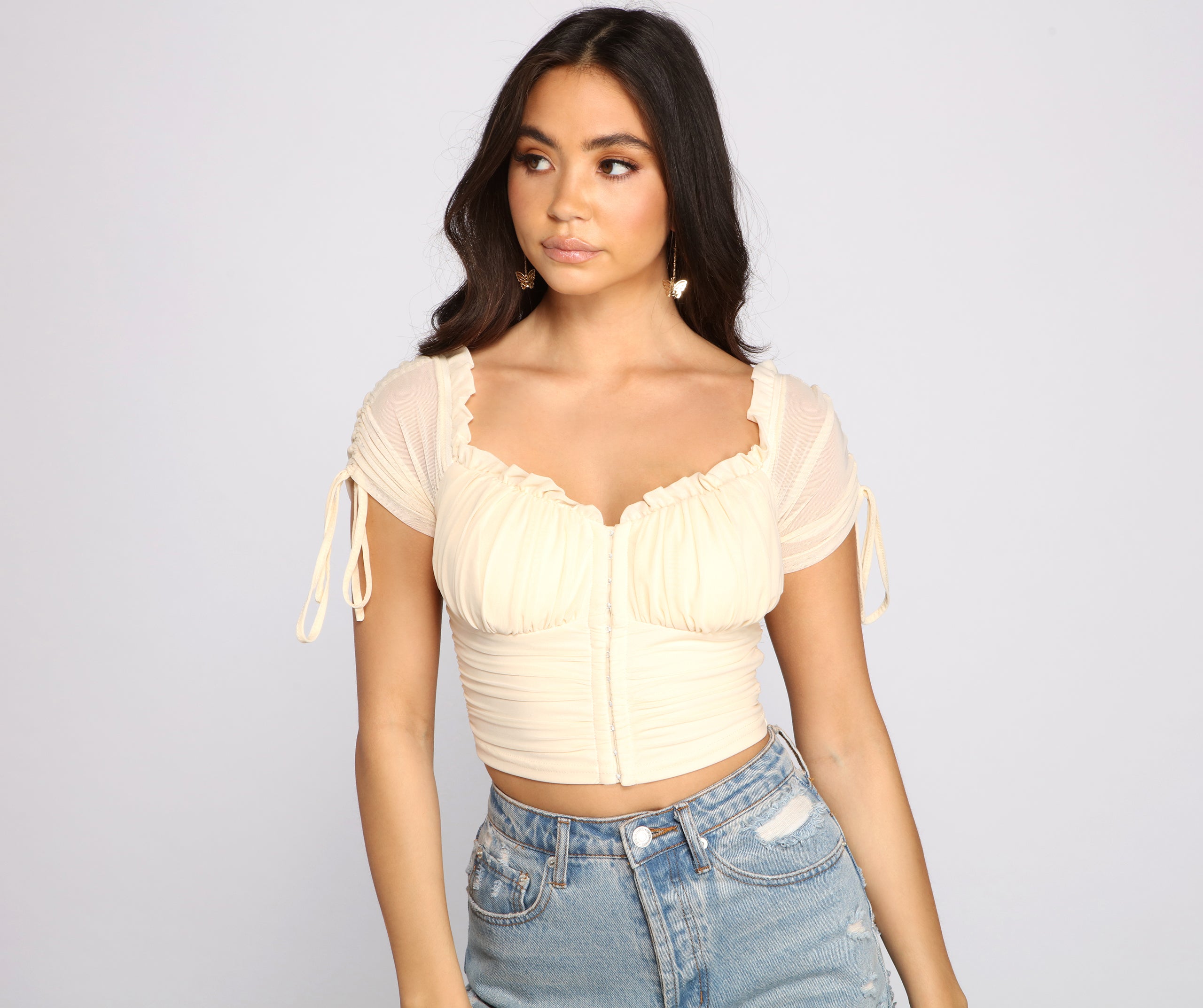 Hooked In Ruched Crop Top