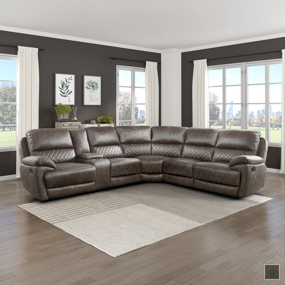 Aragon Reclining Sectional Sofa with Console