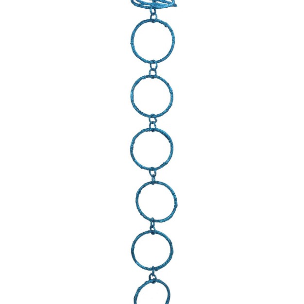 Turquoise Blue Glittered Round Chain Christmas Garland