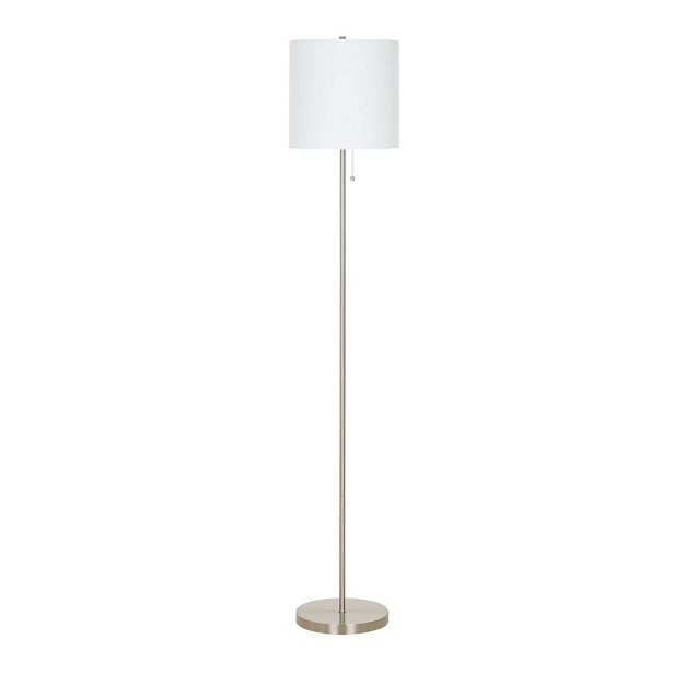 Metal Stick Floor Lamp includes Led Light Bulb Silver Cresswell Lighting