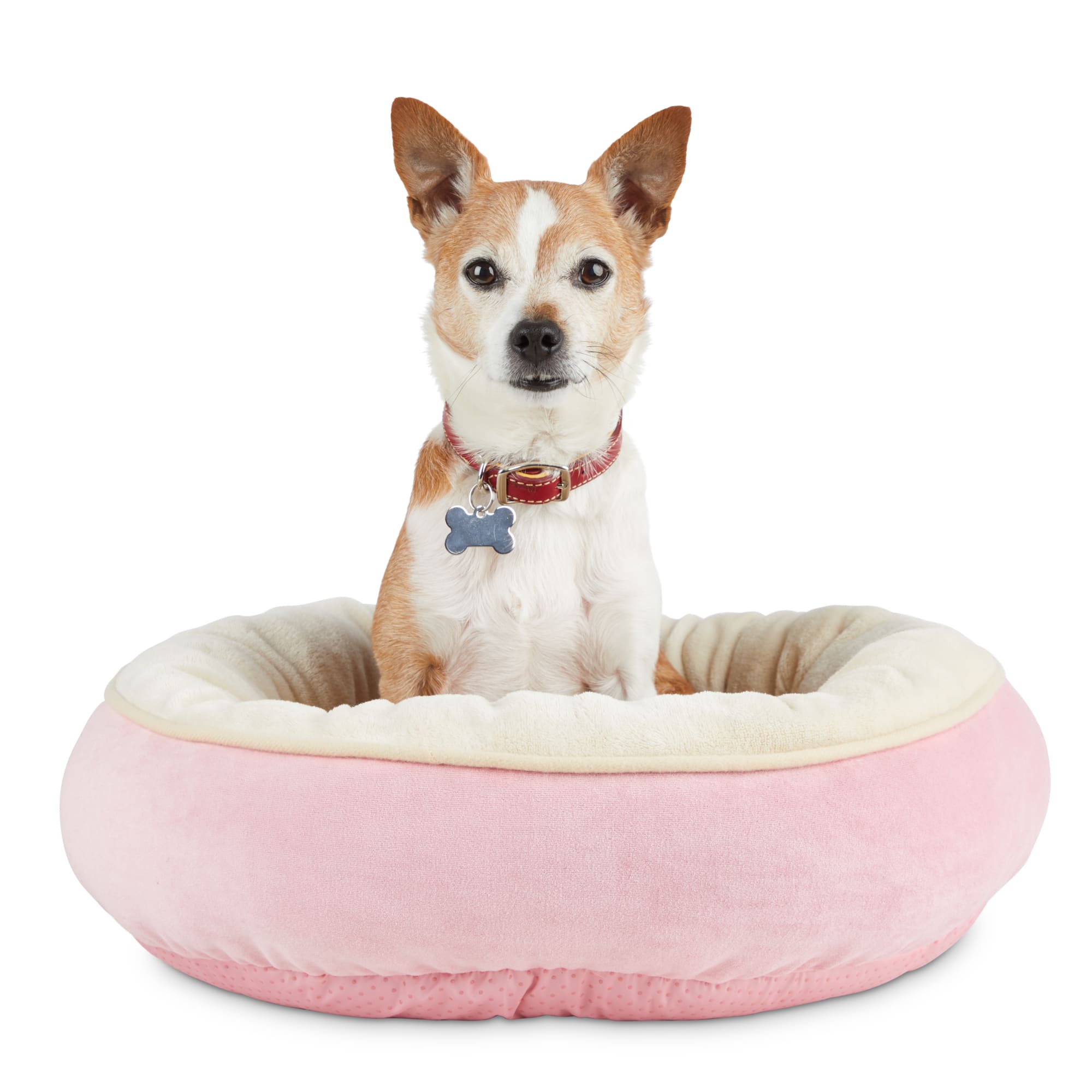 Animaze Pink Round Bolster Dog Bed， 20