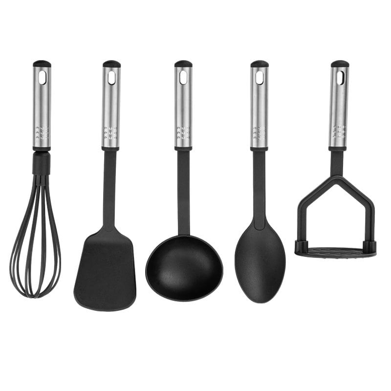 Silicone Kitchen Utensils Set, 23 Pieces Silicone Cooking & Baking Tool Sets Non-toxic Hygienic Safety Heat Resistant with Tongs, Whisk, Brush, Ladle, Spatula, Slotted Spoon, Spoonula (Black)