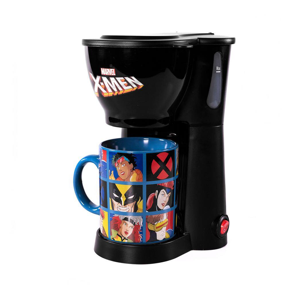 Uncanny Brands Black Marvel X-Men Single-Cup Drip Coffee Maker with Mug CM-MVX-XMN