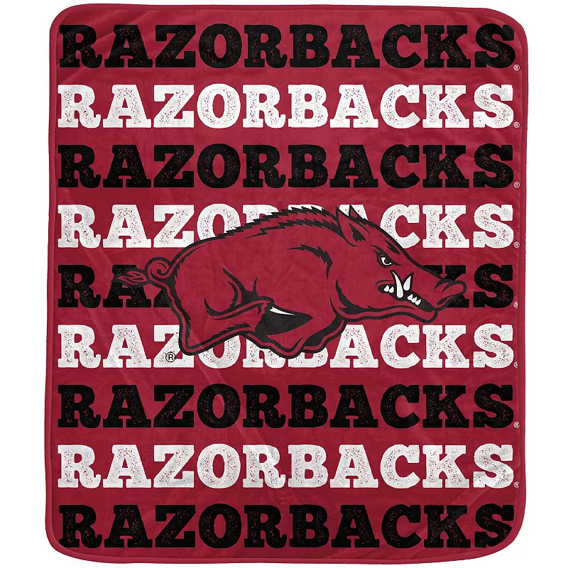 Pegasus Arkansas Razorbacks 60'' x 70'' Logo Wordmark Plush Blanket