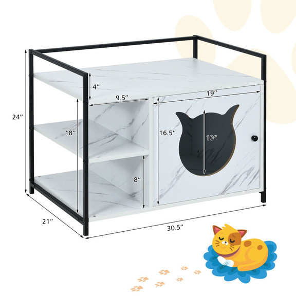 Costway 45701823 Enclosure Hidden Litter Furniture...