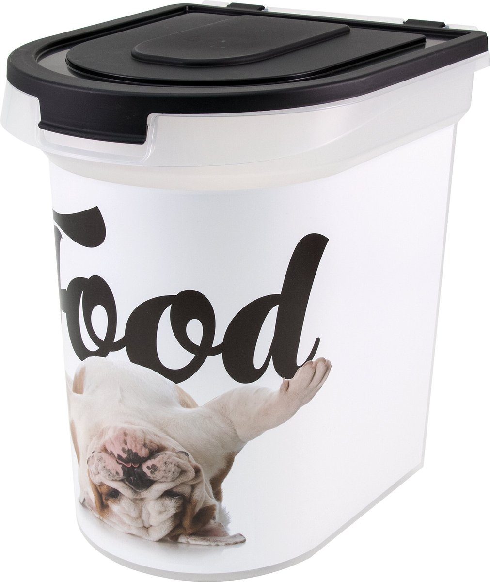 Paw Prints Bulldog Pet Food Storage Container， 26-lb