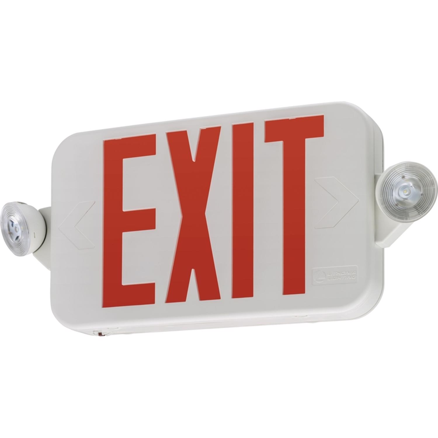 Lithonia Lighting Switch Hardwired LED White Exit Sign and Emergency Light