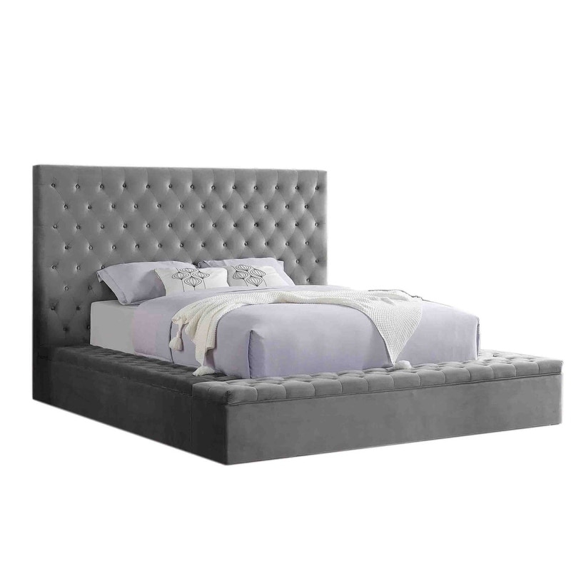 Best Master Furniture Rachel High Profile Upholstered Platform Bed