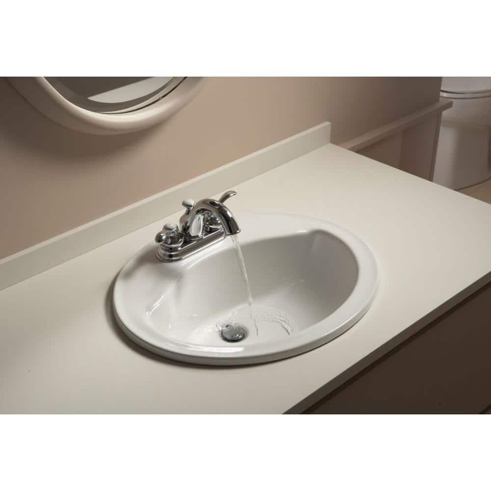 KOHLER Fairfax 4 in Centerset 2Handle WaterSaving Bathroom Faucet in Polished Chrome with Lever Handles