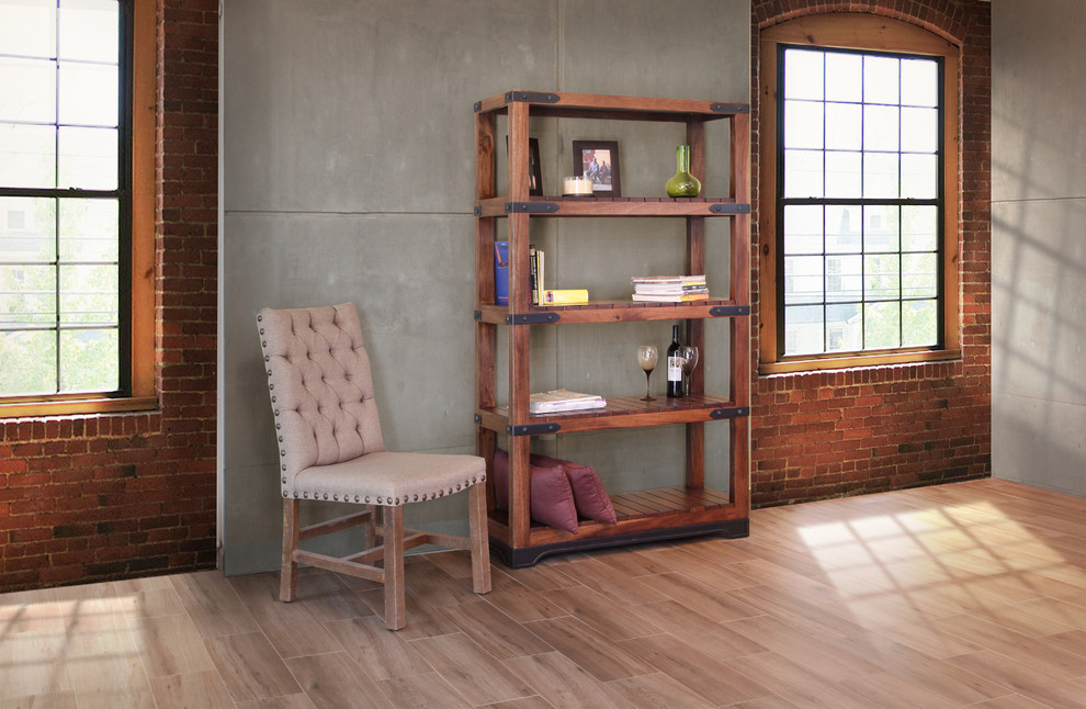 Granville Rustic Style Solid Wood Bookshelf   Industrial   Bookcases   by Crafters and Weavers  Houzz