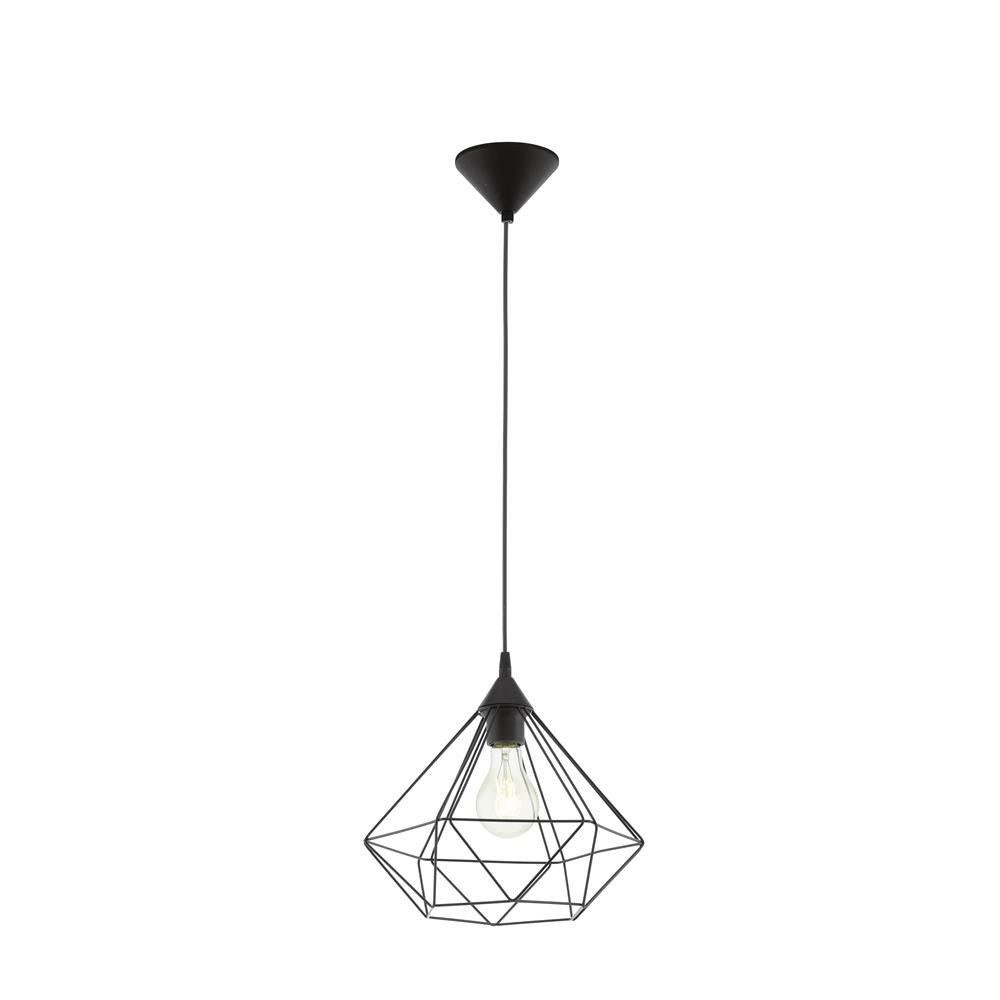 Eglo 94188 Tarbes Vintage Black Wire Cage 1 Lamp Pendant Light 325mm