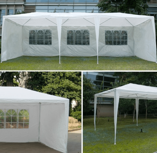 Zimtown 10'x30' canopies Outdoor White Canopy Screen Sun Shelters Houses Gazebos with 8 Sidewalls