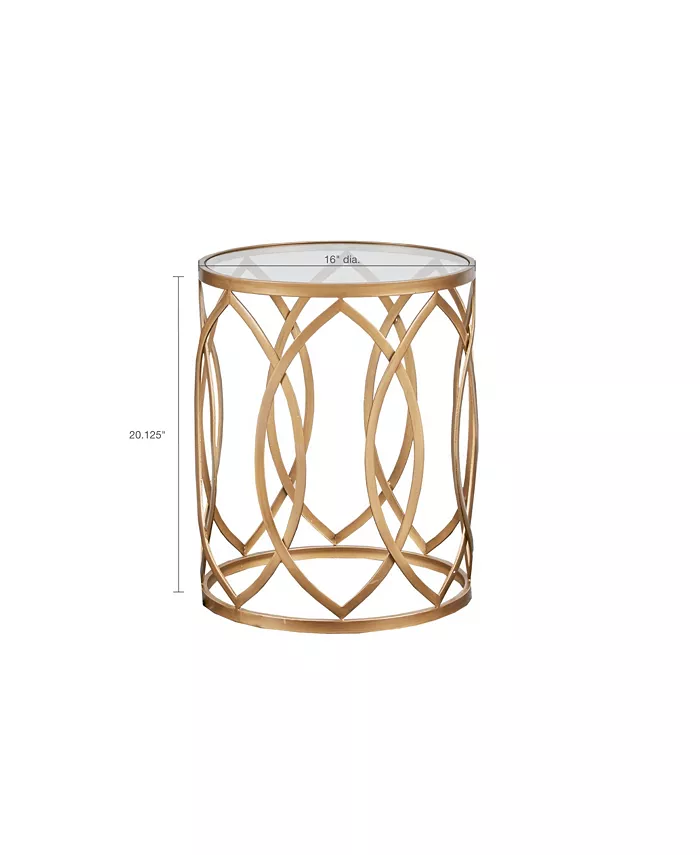 Madison Park Arlo Metal Eyelet Accent Table