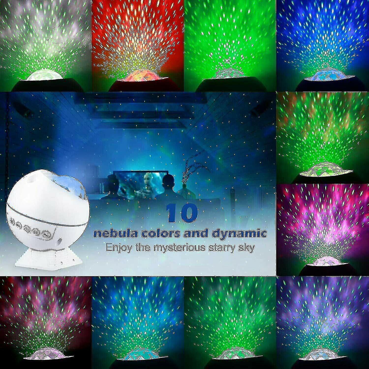 Led Galaxy Star Moon Cloud Projector Night Light Starry Ocean Wave Lamp W Remote - Ssxjv