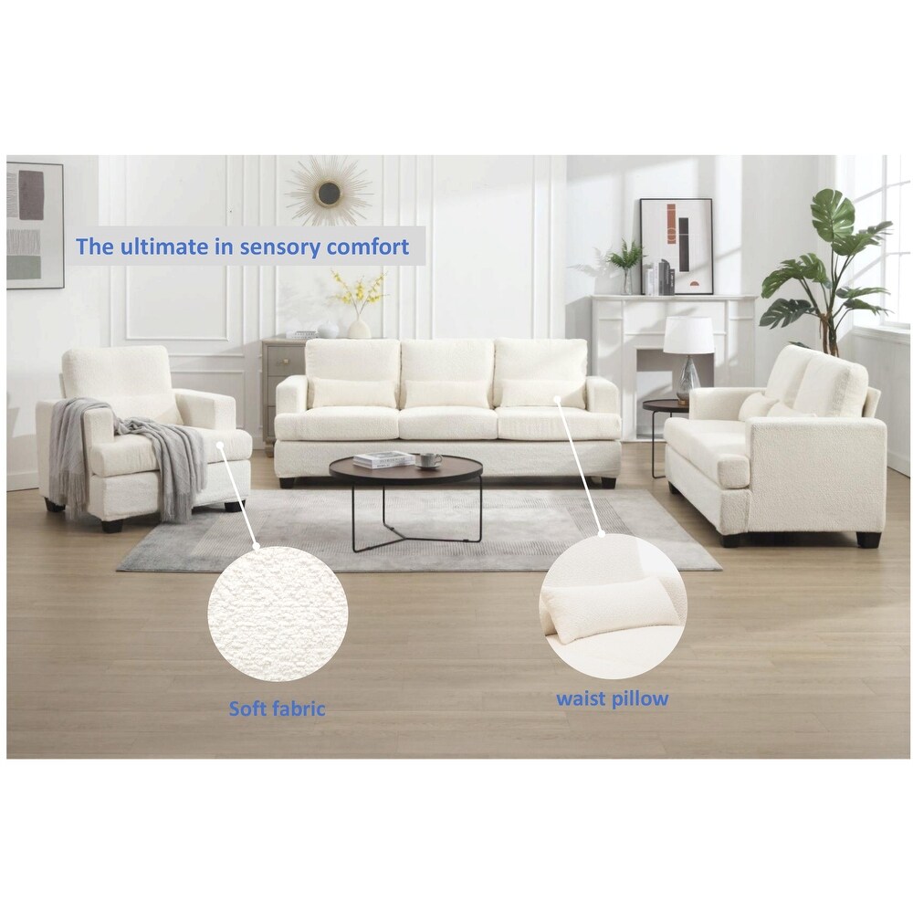 Modern 3 Piece Living Room Sofa Set