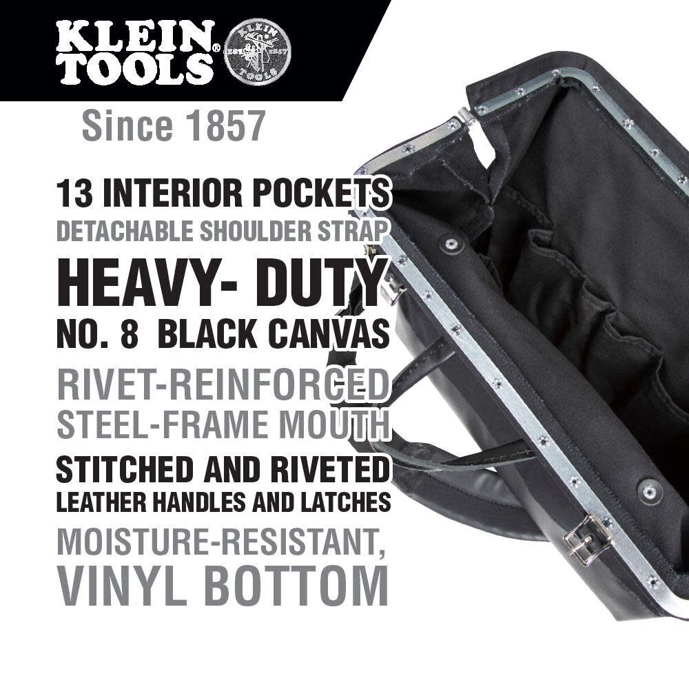 Klein Tools Deluxe Black Canvas Tool Bag 18-Inch 510218SPBLK from Klein Tools