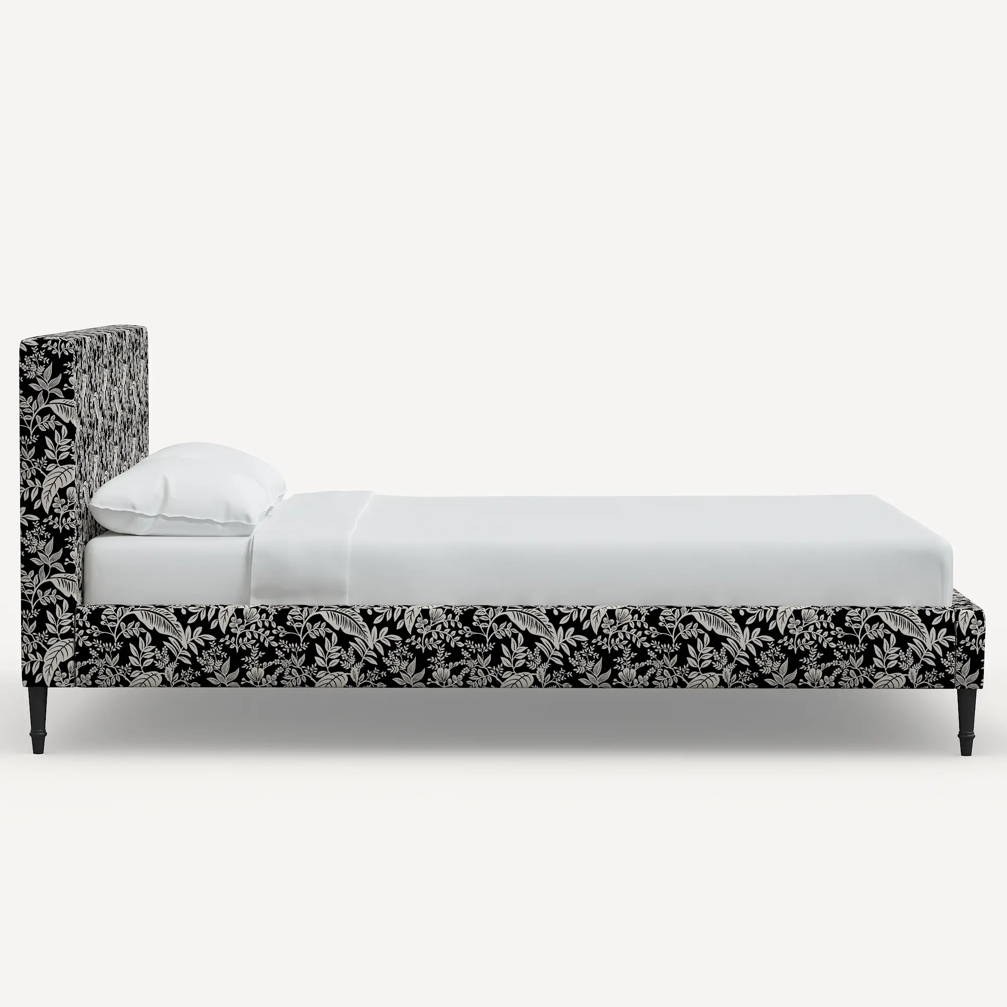 Rifle Paper Co Elly Canopy Black and Cream Twin Platform Bed