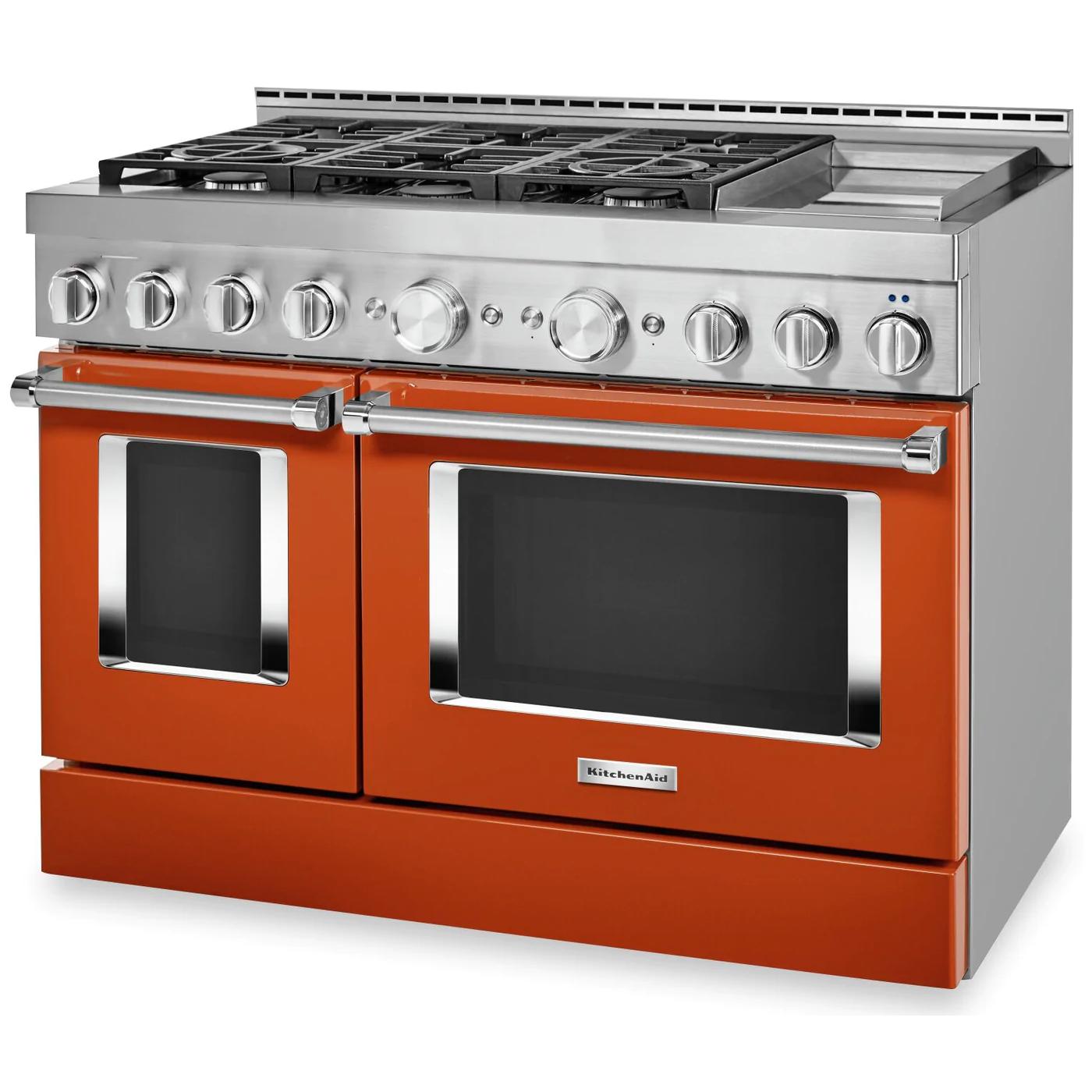 KitchenAid 48-inch Freestanding Dual Fuel Range with Even-Heat? True Convection KFDC558JSC