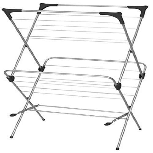 Home Basics 2-Tier Steel Drying Rack, Silver