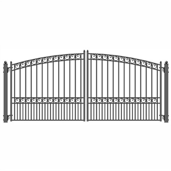 ALEKO DG14PARD AP Steel Dual Swing Driveway Gate  ...