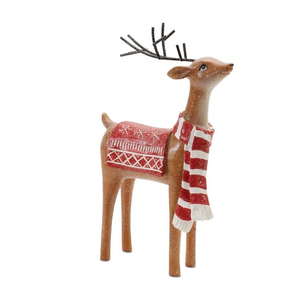 Glittered Nordic Deer Figurine (Set of 3)