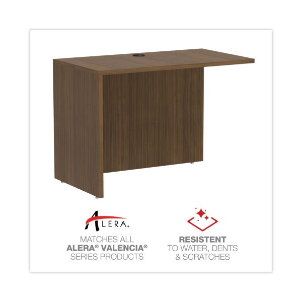 Alera Valencia Series Reversible Return/Bridge Shell， 42w x 23.63d x 29.5h， Modern Walnut