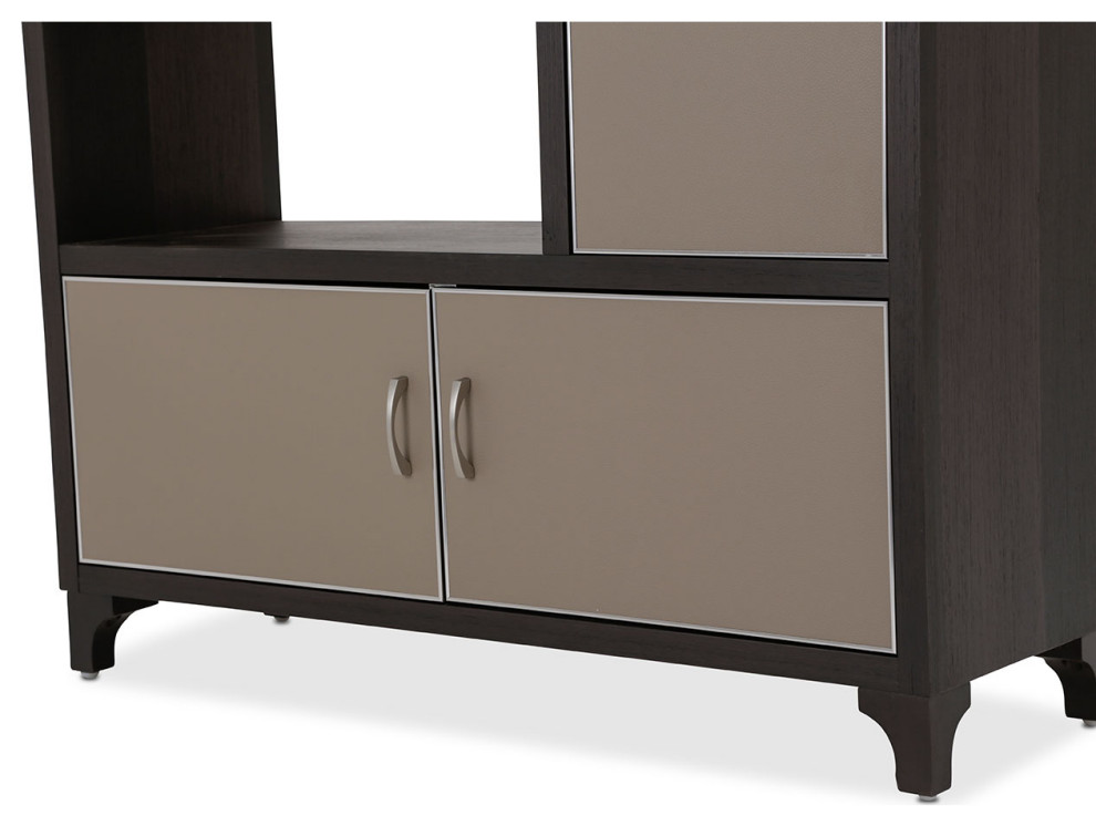 21 Cosmopolitan 2 Piece Bookcase Cabinet With Doors   Taupe/Umber   Transitional   Bookcases   by Michael Amini  Houzz