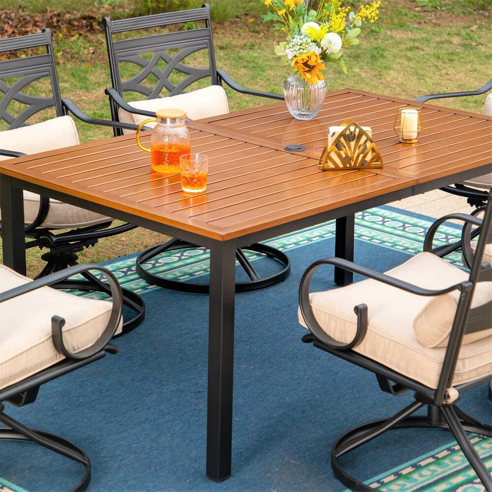 7/5 piece Patio Dining Set  6 Metal Patio Dining Chairs and 1 Metal Dining Table