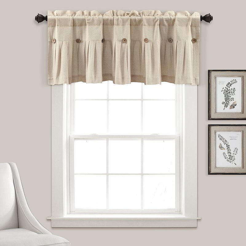 Lush Decor Linen Button Valance