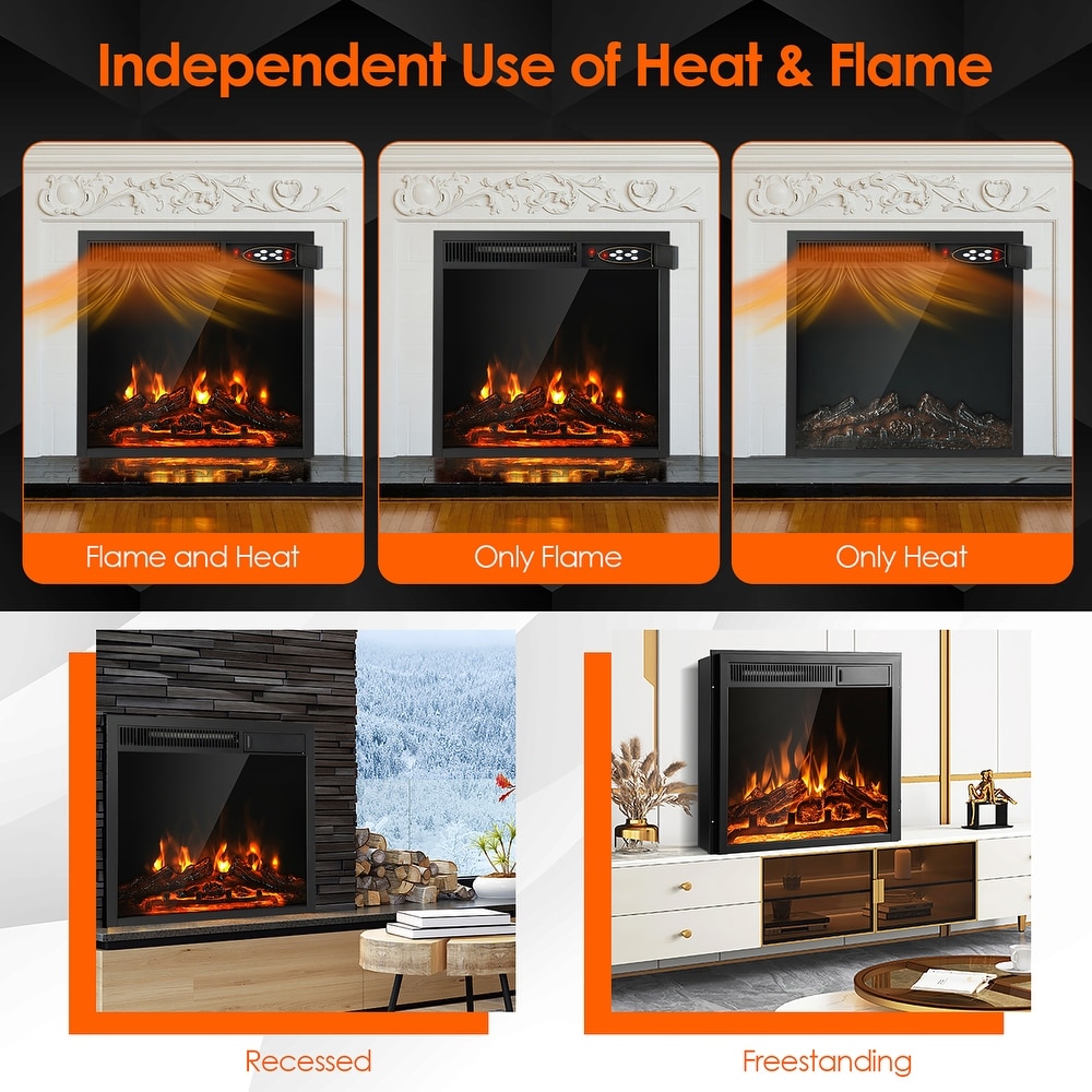 Electric Fireplace Insert 5100 BTU Recessed Fireplace Heater