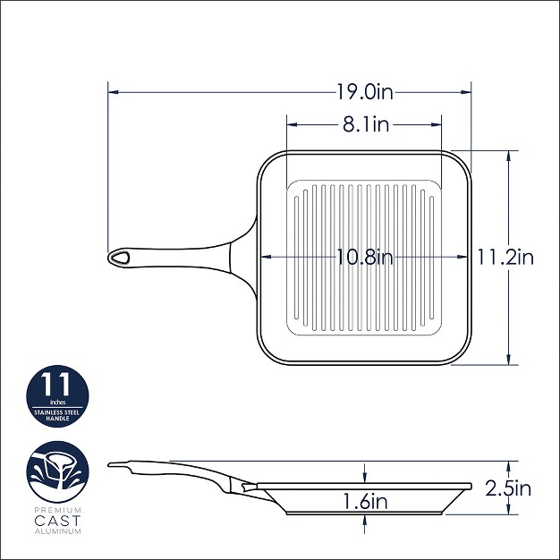 Nordic Ware Pro Cast Grill Pan With Stainless Steel Handle