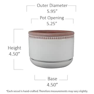 Trendspot 6 in. Ada White Ceramic Planter CR00724S-060W2