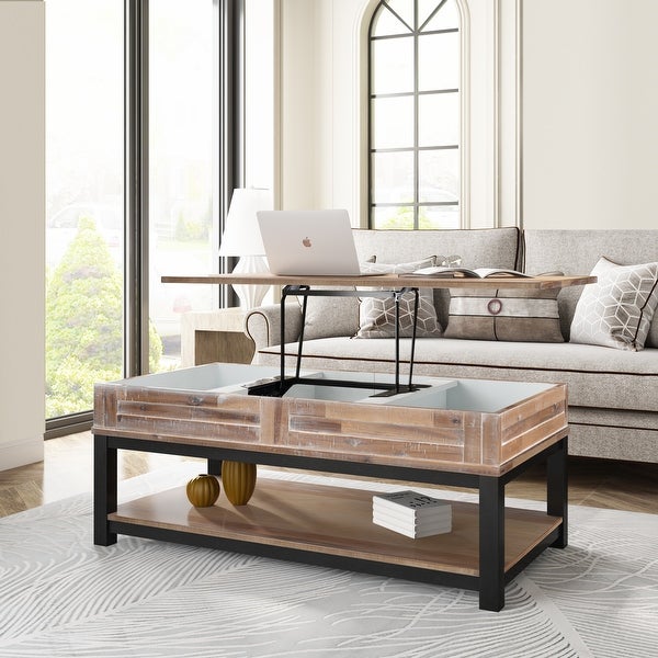 Lift Top Coffee Table with Inner Storage Space