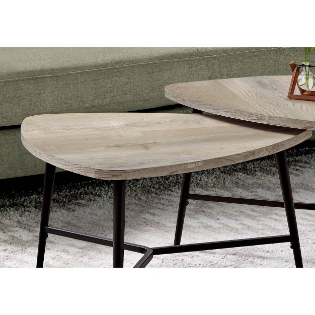 2pc Accent Table Set Taupe black Everyroom