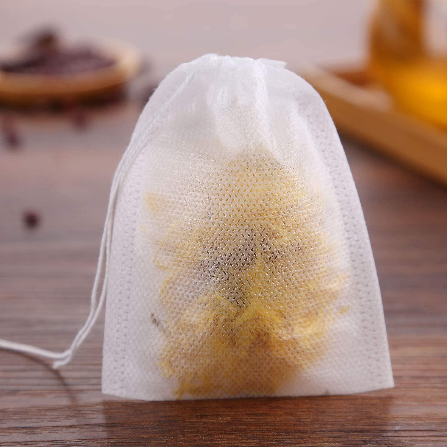 300 Pcs Drawstring Tea Filter Bags， Disposable Empty Cotton Filter Bags For Loose Tea 3.94 X 3.15 Inch