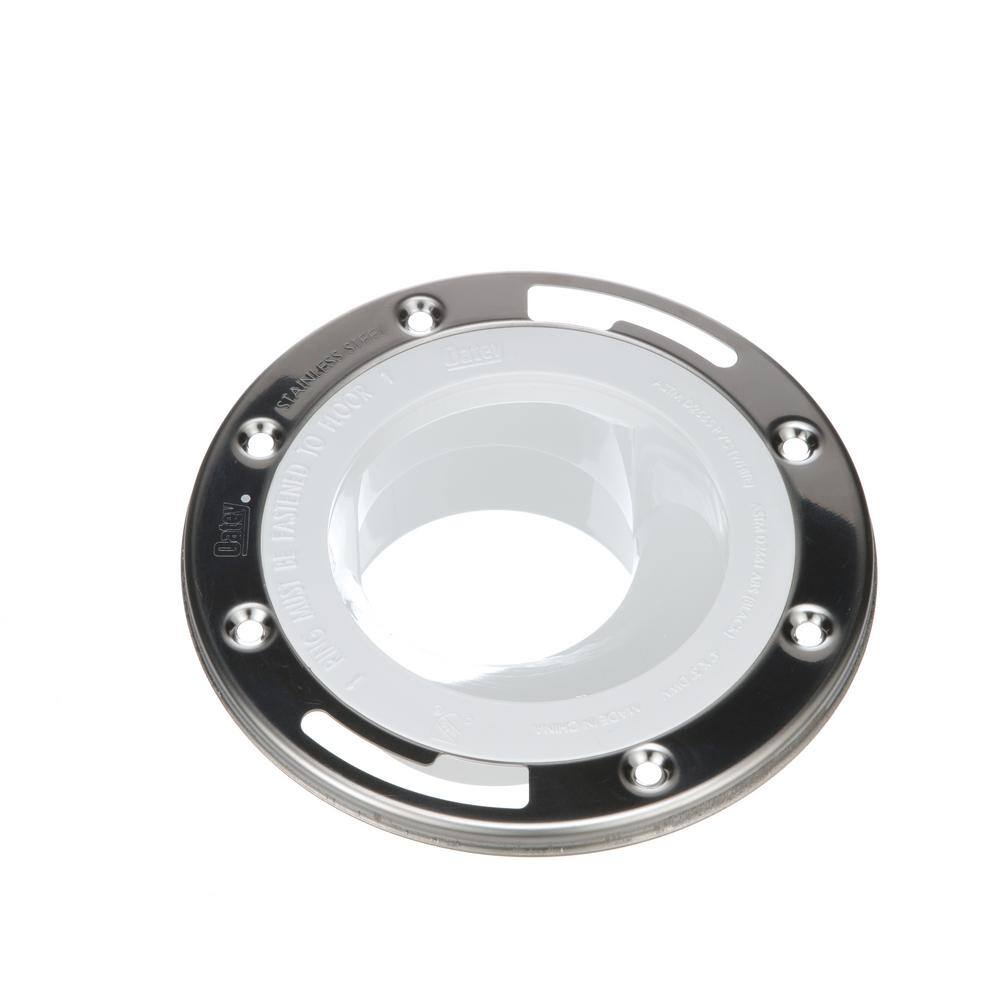 Oatey 3 in. PVC Open Offset Toilet Flange with Stainless Steel Ring 436052