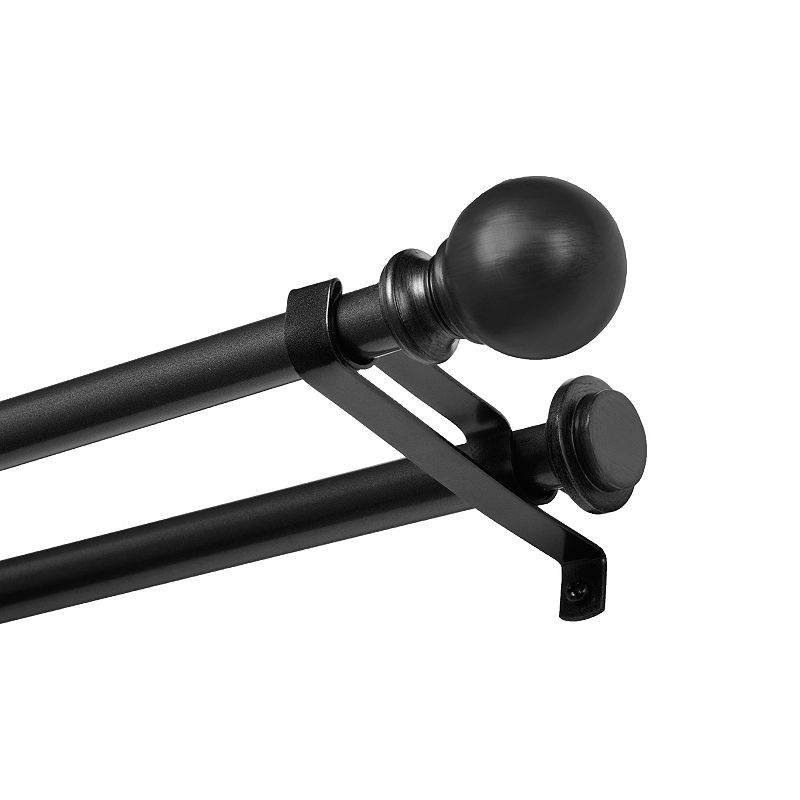 Kenney Ball and Cap Adjustable Double Curtain Rod