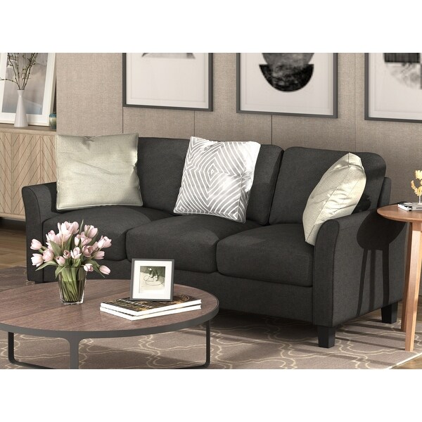 3-Seat Sofa Living Room Linen Fabric Sofa