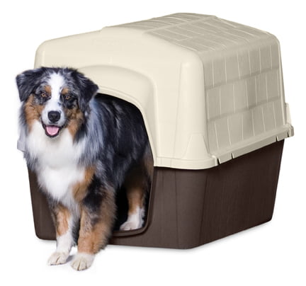 Aspen Petbarn 3 Doghouse， Tan， for Dogs 50 to 70 Pounds， Large