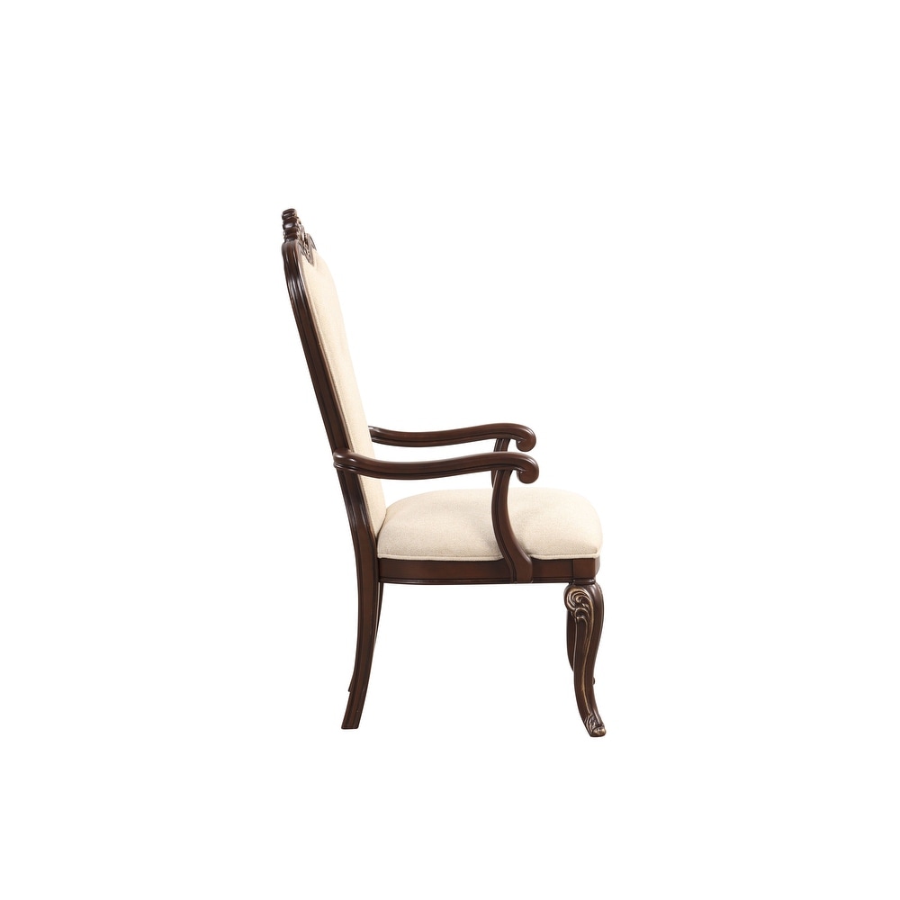 New Classic Furniture Frampton Beige and Cherry Arm Chairs (Set of 2)