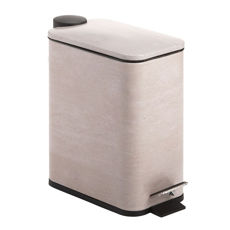 mDesign 5L Slim Metal Step Trash Can with Lid/Liner Bucket