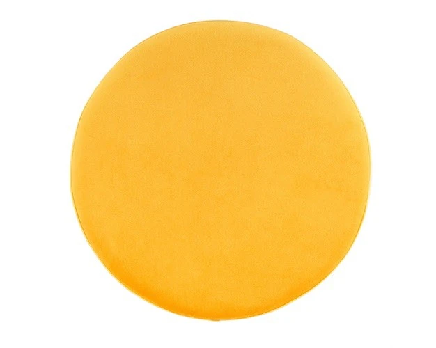 Birdrock Home Round Velvet Ottoman Foot Stool Yellow