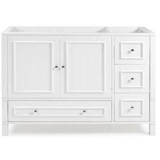 Alaterre Furniture Williamsburg 48 in. W x 21 in. D x 34 in. H Bath Vanity Cabinet without Top in White AVAN48WHBB