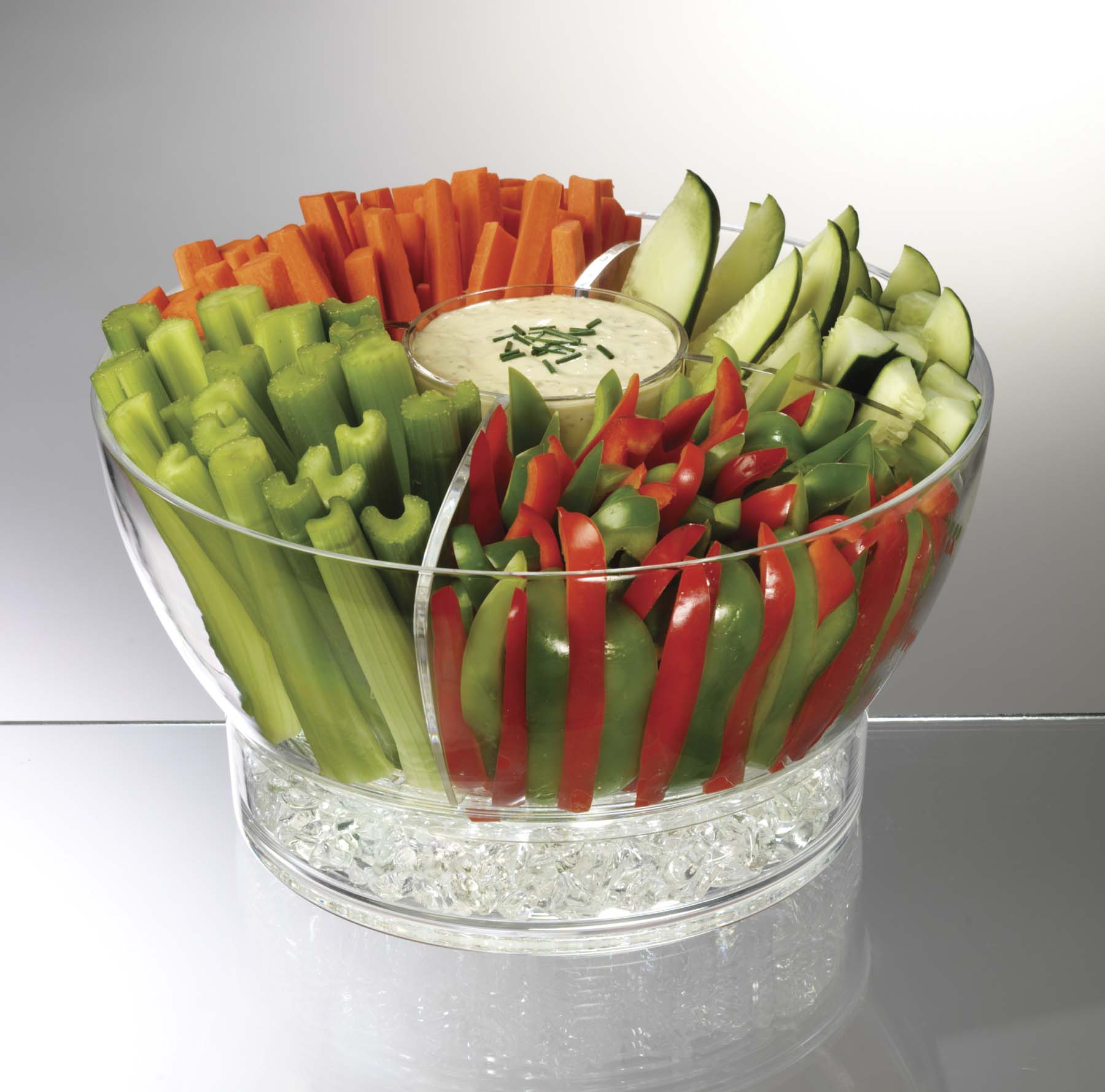 Prodyne CB-3-A Cold Ice Acrylic Bowl， 6.5 Qt， Off White