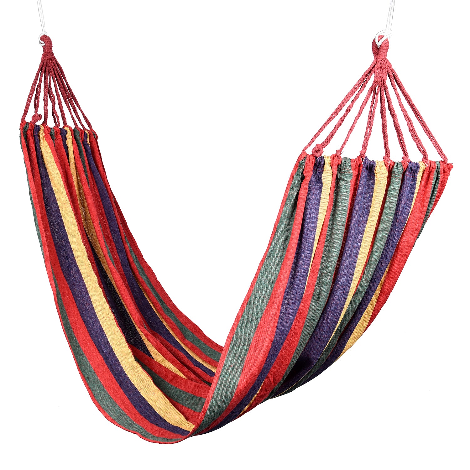 Shop LC Indoor Outdoor Colorful Striped Canvas Camping Hammock Red Hold Up to 100 Kg