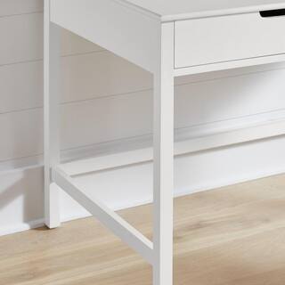 StyleWell Craft 54 in. White Writing Desk with 2-Drawers CRF-001-WH