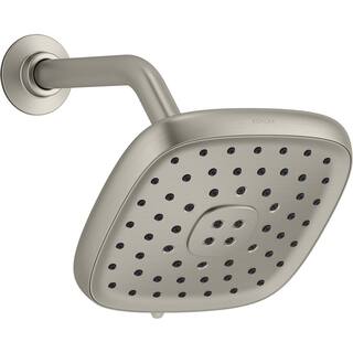 KOHLER Fordra 3-Spray Patterns 6.817 in. Wall Mount Fixed Shower Head in Vibrant Brushed Nickel K-R27513-G-BN