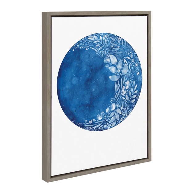 X 24 quot Sylvie Waxing Flower Moon Framed Wall Canvas By Ingrid Sanchez Gray Kate amp Laurel All Things Decor